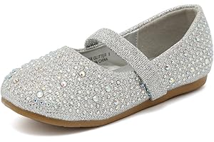 CIOR Toddler Girls Ballet Flats Shoes Ballerina Bowknot Jane Mary Princess Dress Shoes for Wedding Party School