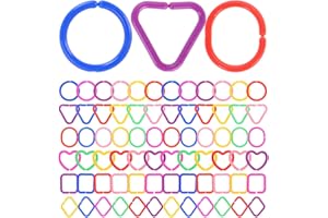 GALPADA 100pcs Geometric Plastic Chain Links for Boy Girl Early Education Sensory Development Skills Toy for