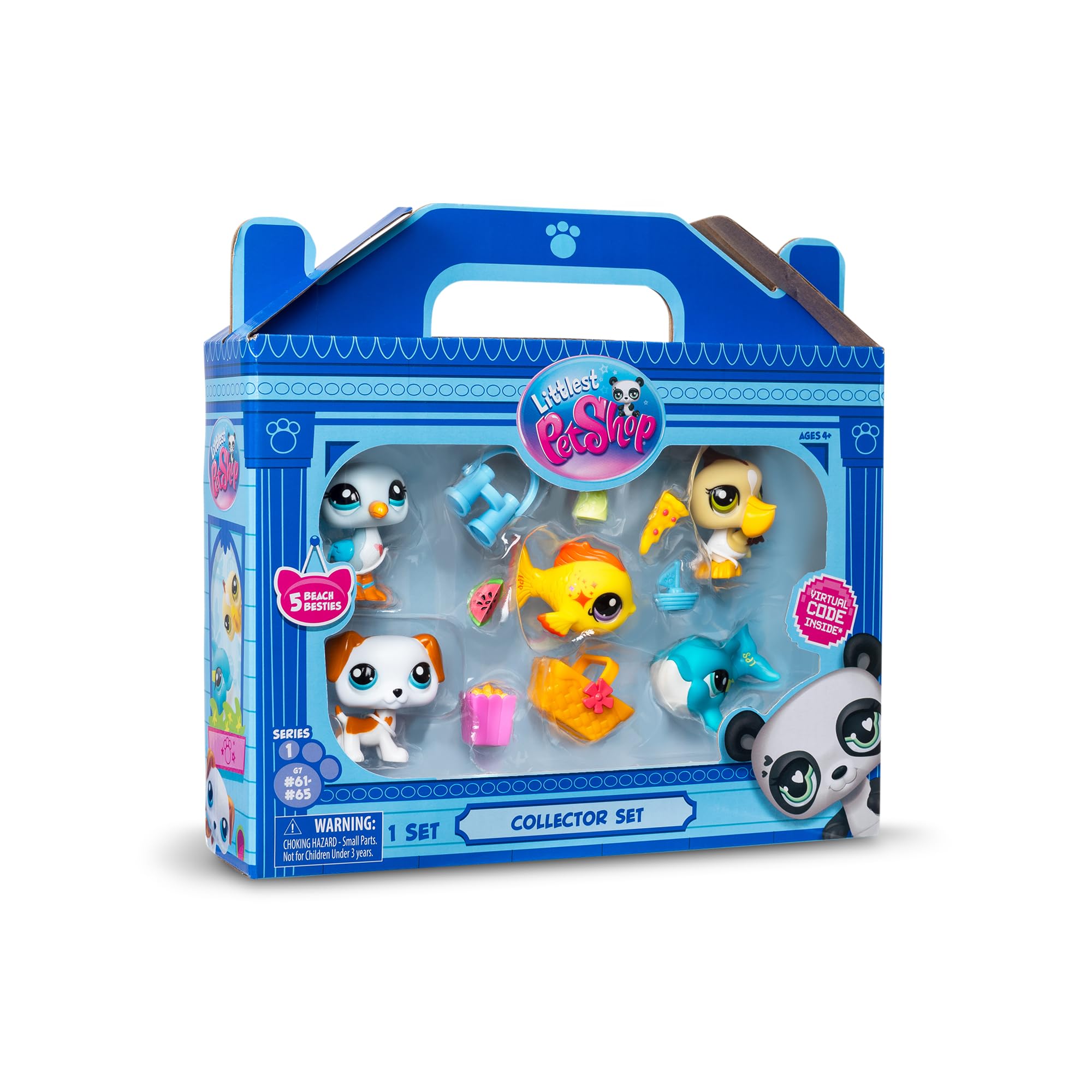 Littlest Pet Shop, Collector Set, Beach Besties Theme - Gen 7, Pets #61 to #65, Authentic LPS Bobble Head Figure, Collectible Imagination Toy Animal, Kidults, Girls, Boys, Kids, Tweens Ages 4+