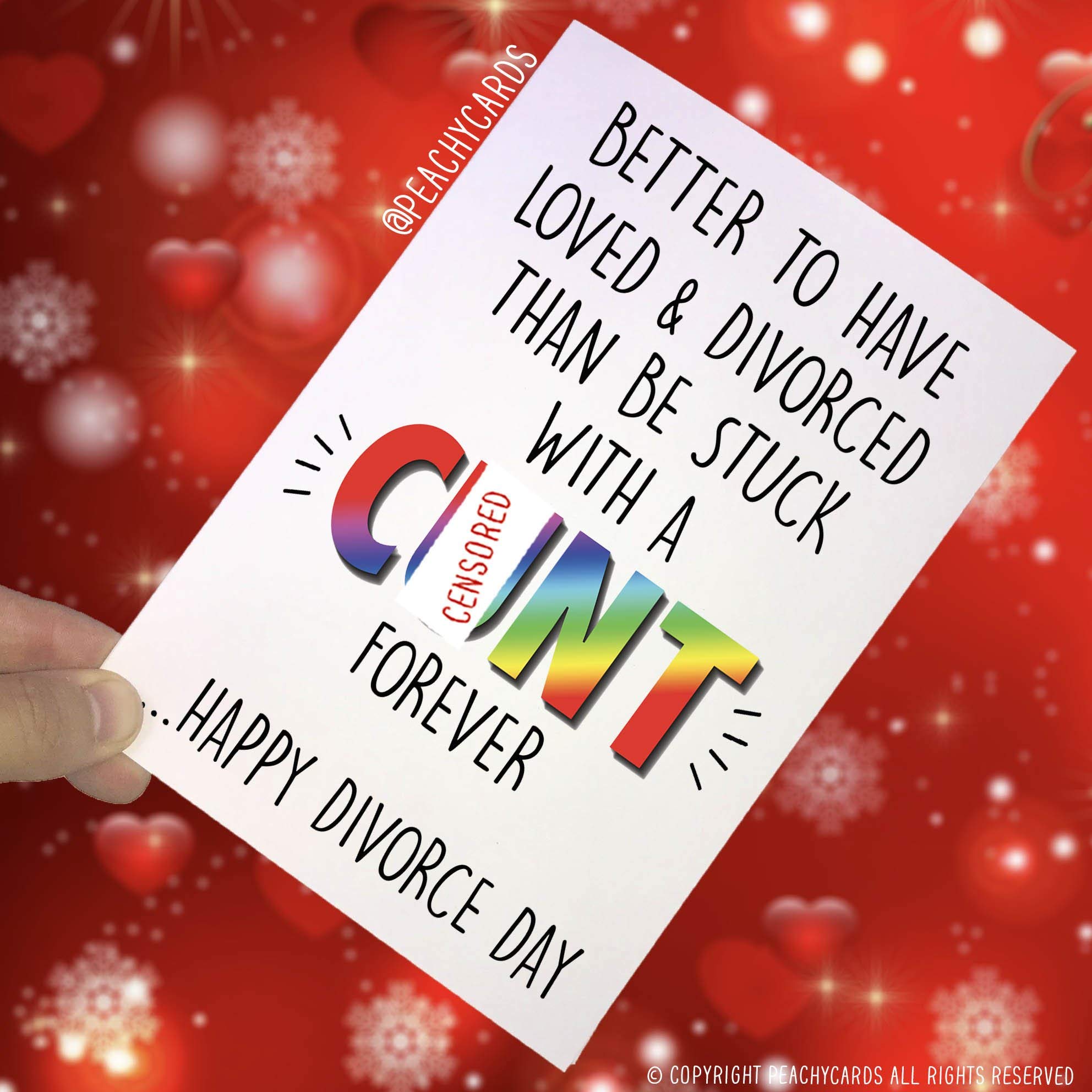 Divorce Cards Divorced Card Happy Divorce Day Funny Cards Novelty C*nt Cards Swearing Card Best Friend Card Just Divorced, Divorce Day PC220