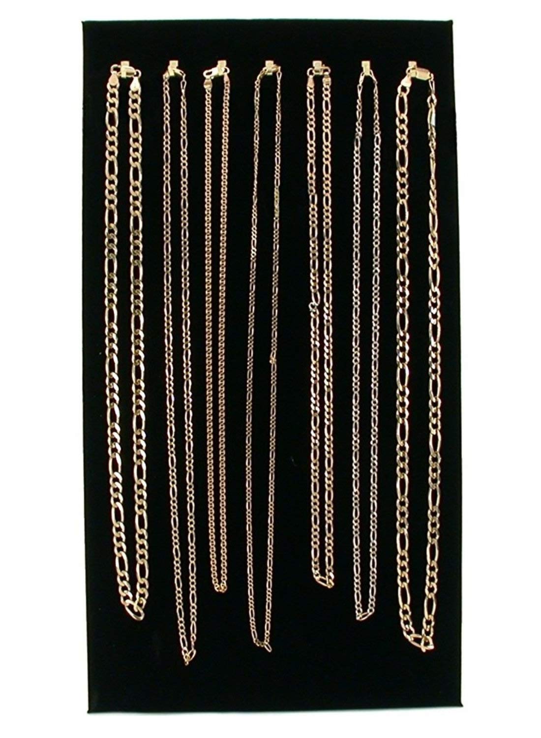 CuteBox 7 Hook Black Velvet Necklace Display Chain Pad 14 1/8 x 7 5/8