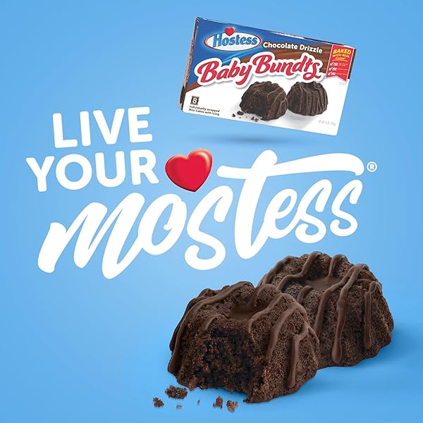 HOSTESS CHOCOLATE DRIZZLE BABY BUNDTS, 8 CAKES