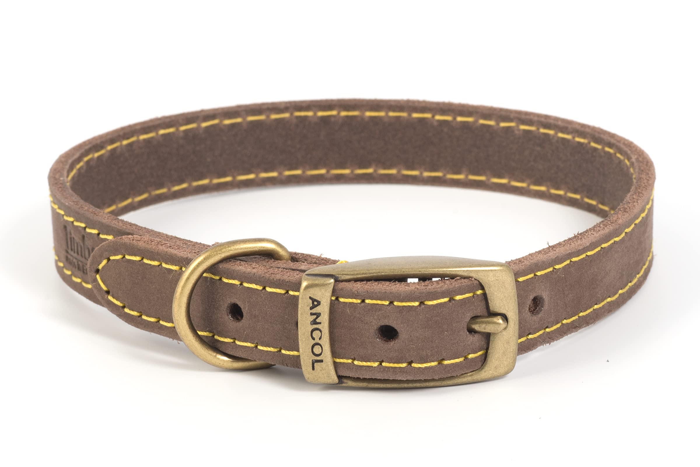 Ancol Timberwolf Leather Collar Sable 26-31cm Size 2, brown/sable — image 1