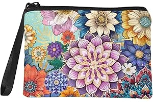 Dolyues Boho Mandala Fashion Coin Purse Wallets for Women Change Pouch Clutch Bag Zipper Wallet Smooth Purses Pencil Bags for Kids Gift