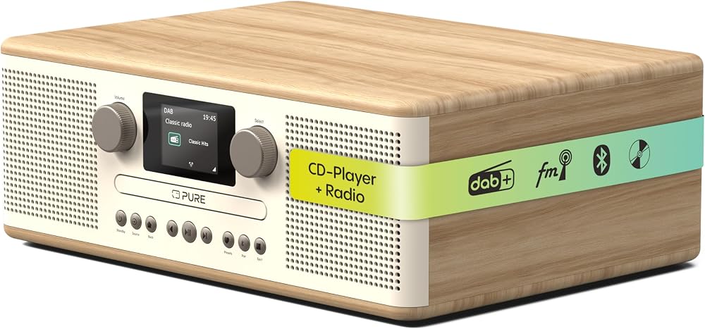 Pure Classic C-D6 Music System CD Player DAB+ FM Bluetooth AUX USB Alarm