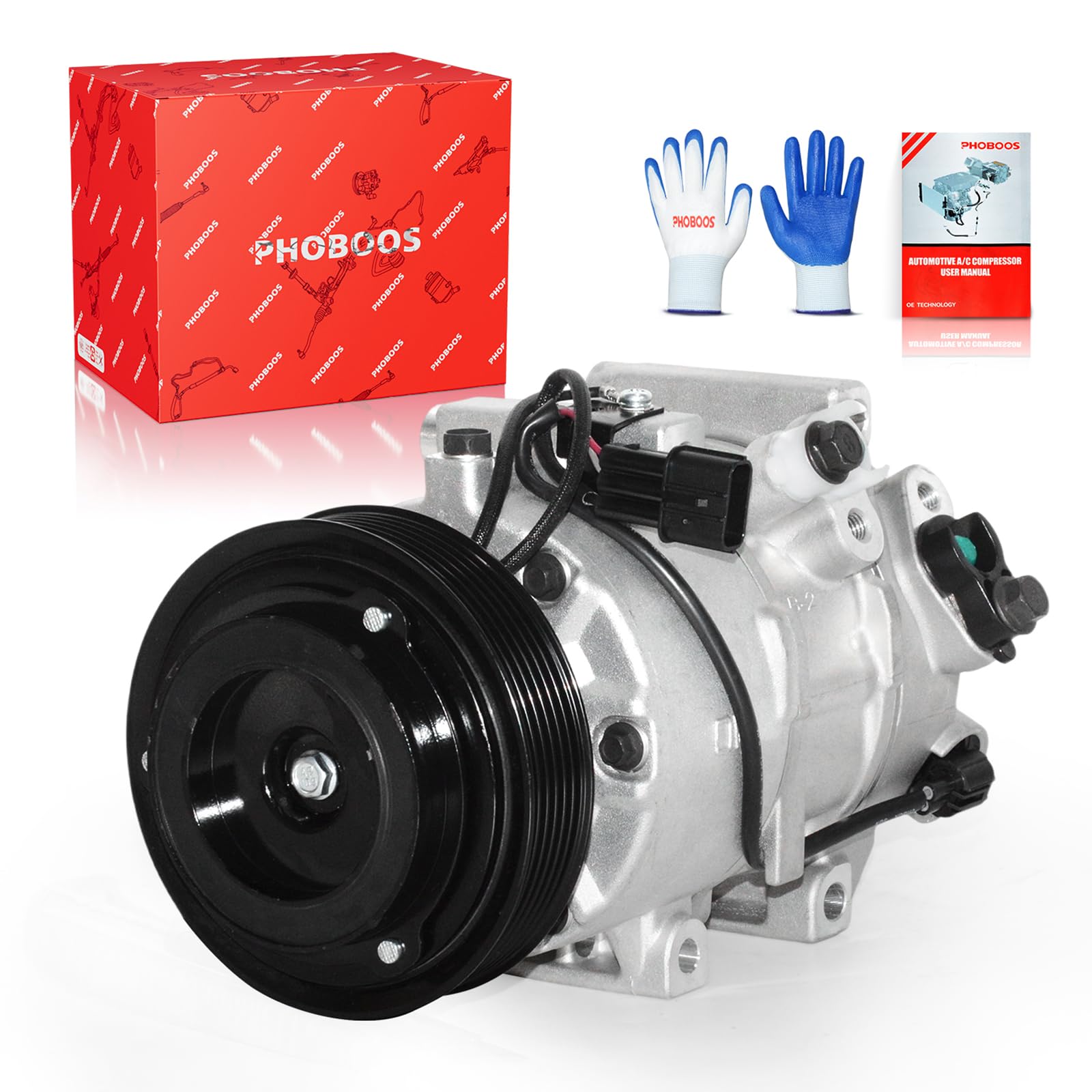 Photo 1 of PHOBOOS A/C Compressor with Clutch Compatible with Hyundai Tucson 2010-2015, Kia Sportage 2011-2016, 2.0L/2.4L, Fast Cooling, Low Noise, Easy Installation, Ref. CO11230C, 178305