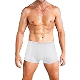 somwherr 12 Pack Disposable Underwear for Men – 100% Cotton Boxer Briefs, Individually Wrapped, Lightweight Travel Use