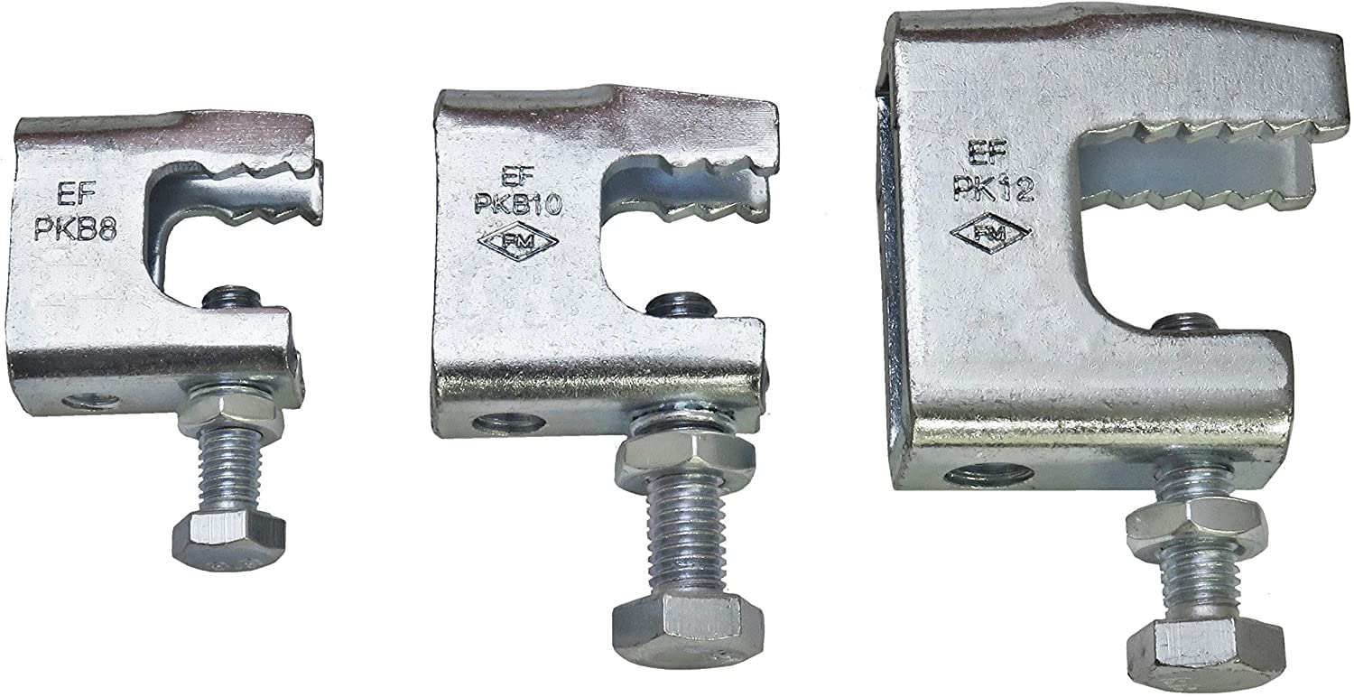 Pack of 10 Carrier Clamps, Pipe Clips, galvanised Steel.