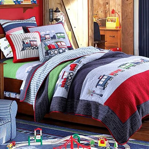 twin size train bedding set