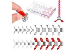 LEONTOOL 20 Pcs Bead Clamps for Jewelry Making Creative Bead Wire Ends to Prevent Beads from Falling, Spring Steel, Mini Spri