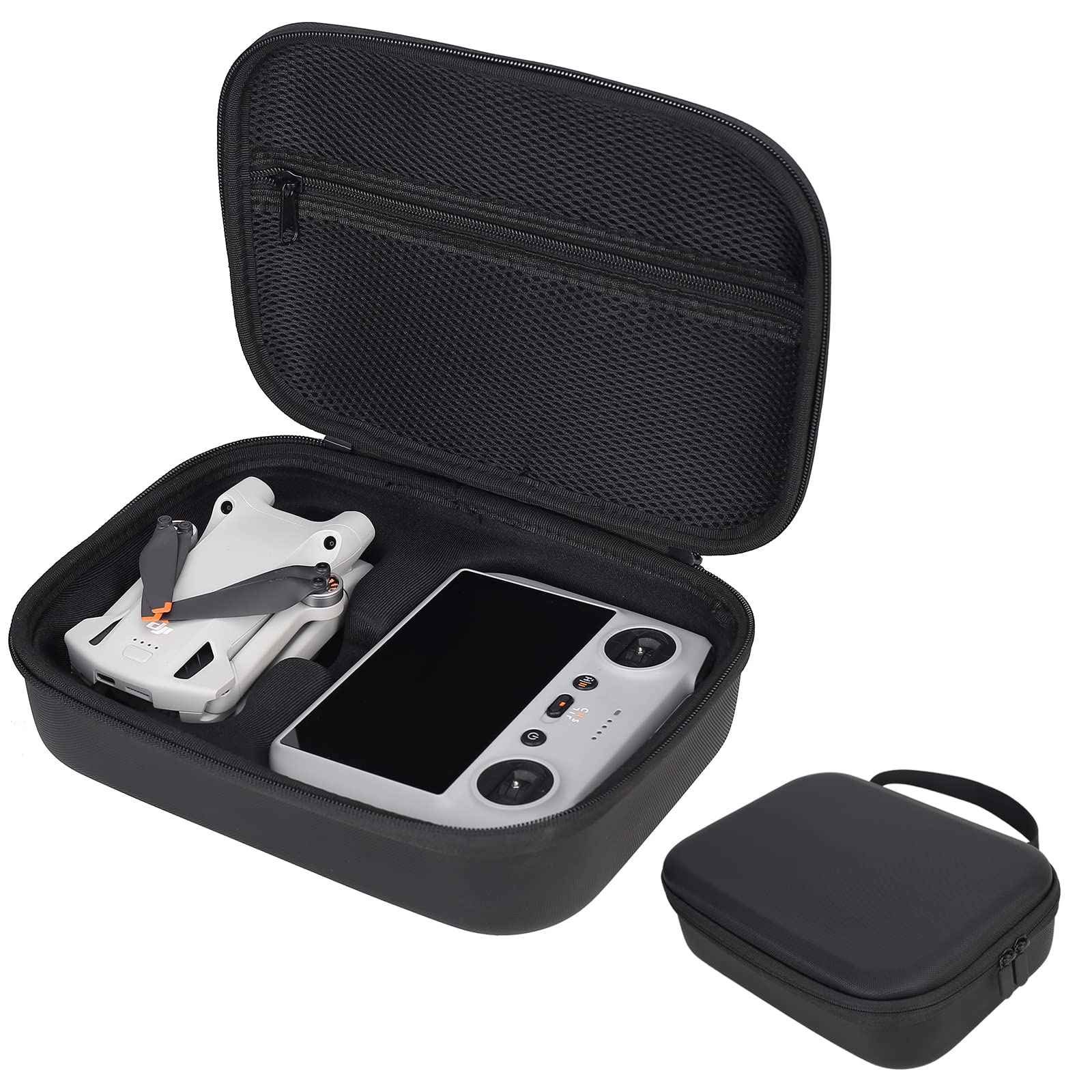 DJI Mini 3/3 Pro Drone Case - Portable Travel Handbag with Compatible Remote Controller and Accessories - Black