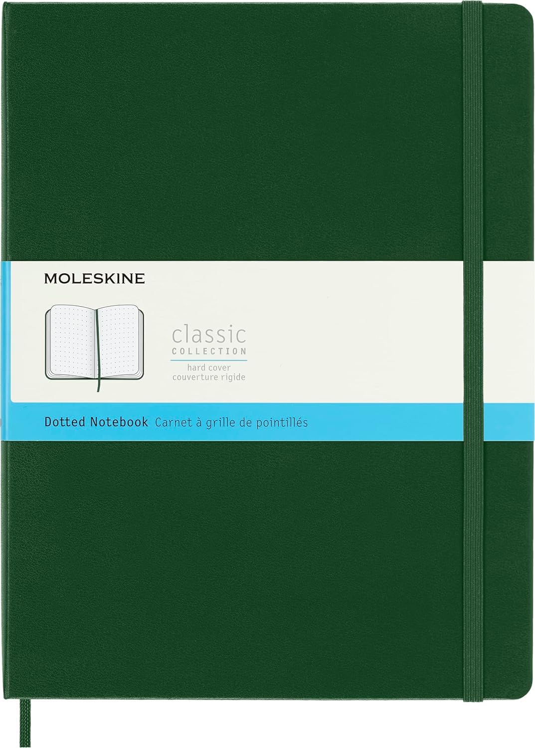 Moleskine Classic Notebook, Notebook With Dotted Pages, Hard Cover and Elastic Closure, Myrtle Green, XL, 19 x 25 cm, 192 Pages