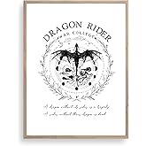 TwoDays Fantasy Dragon Wing Bookish Merch Room Decor - Ride or Die Inspired Wall Art for Fans Gifts, War College Dragon Prints, Romantasy Book Merchandise Posters (12" X 16", UNFRAMED)