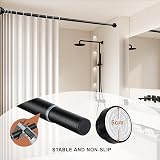 FRENESSA Shower Curtain Rod Stainless Steel Adjustable No Drill 115-185cm Black view 4