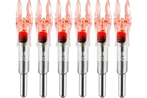 KEAUP 6PCS X Lighted Nocks for Arrows with .204 .233 .244 .246 Inside Diameter with H, S, GT Bushings High-Visibility LED Arr
