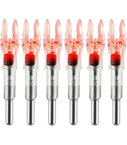 KEAUP Lot de 6/12 encoches éclairées G pour flèches avec diamètre intérieur de 0,165, .204, .233, .244, .246 avec douilles X, H, S, GT - Encoches de flèche LED haute visibilité, interrupteur KEAUP Lot de 6/12 encoches éclairées G pour flèches avec diamètre intérieur de 0,165, .204, .233, .244, .246 avec douilles X, H, S, GT - Encoches de flèche LED haute visibilité, interrupteur