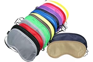 MANSHU 26 Pieces Eye Mask Shade Cover Blindfold Travel Sleep Eye Masks with Nose Pad for Travel Sleep or Party Supplies Game.(13 Colors)