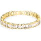 Fydesta 14K Gold Plated Tennis Bracelet for Women – Classic CZ Link Design, Fits 6.0"–7.2" Wrists – Stylish Sparkling Jewelry Gift, Timeless Tennis Bracelets for Women