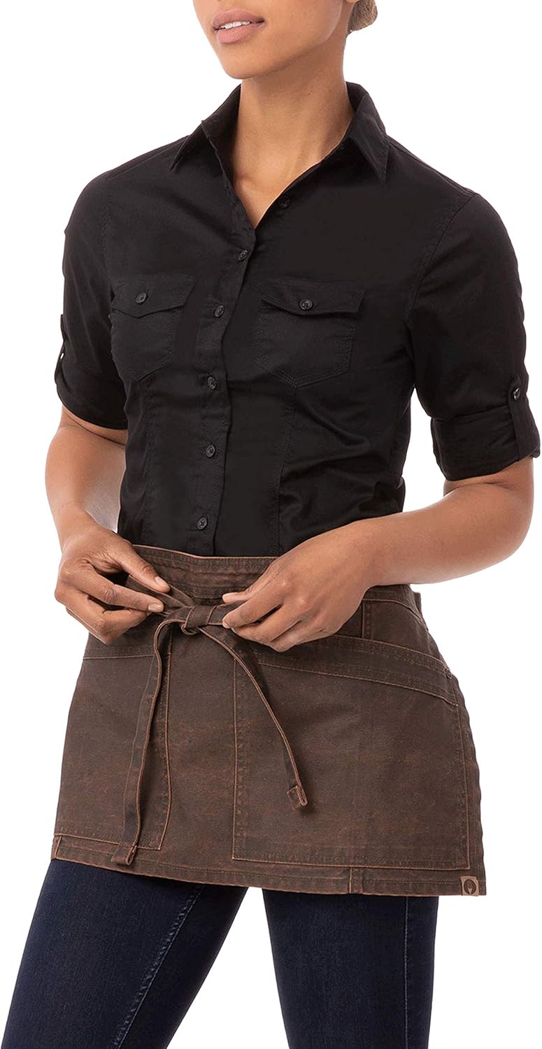 Chef Works Denver Waist Apron, Choc/Rust, One Size: Clothing