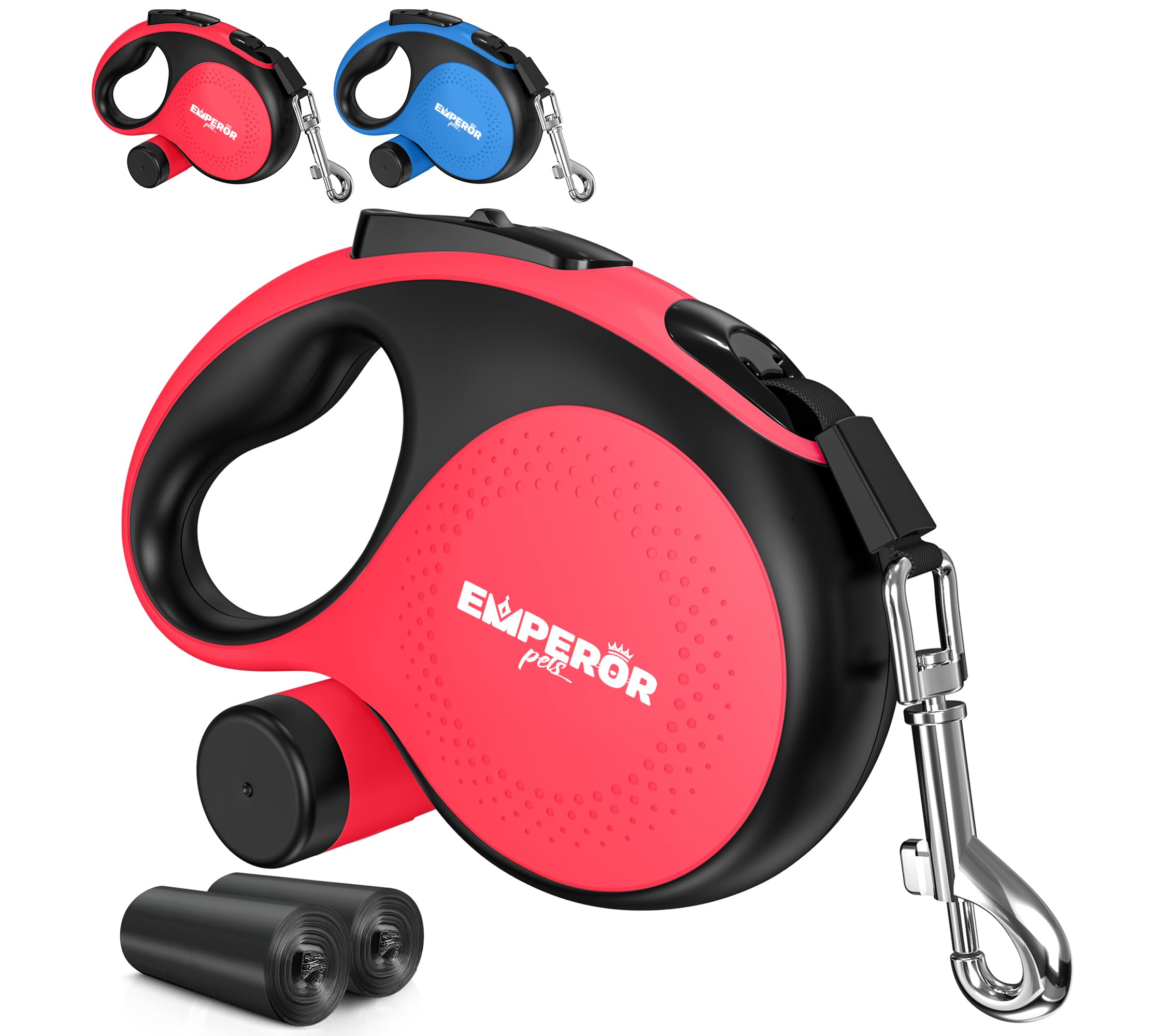 Photo 1 of Emperor Pets 16 ft Retractable Dog Leash Red - Heavy Duty Retractable Pet Leash with Anti-Slip Grip for Medium to Large Dogs up to 110 lbs -Aura BR16