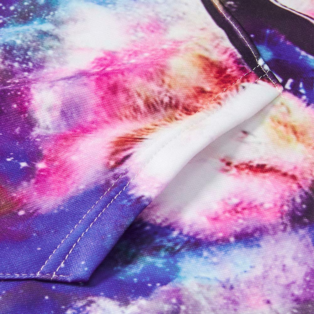 RAISEVERN Teen Jungen Mädchen 3D Print Katze im Raum Lässige Sweatshirts Langarm-Tasche Pullover Kapuzenpullover 5-8 T Kids