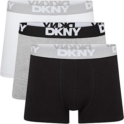 Pack multipack de boxers masculinos Seattle | Pack de 3 boxers de algodão para homem | Calções suaves e respiráveis, tecido premium de algodão | Calções de roupa interior masculina para ele, preto/cinzento/branco, XL