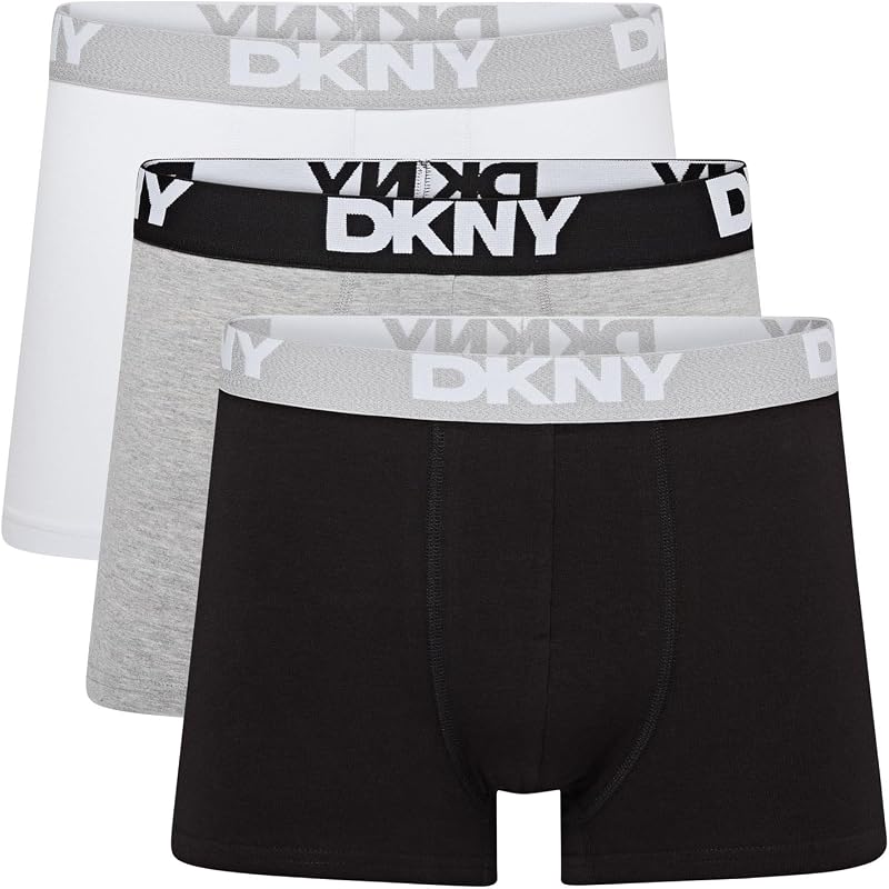 Pack multipack de boxers masculinos Seattle | Pack de 3 boxers de algodão para homem | Calções suaves e respiráveis, tecido premium de algodão | Calções de roupa interior masculina para ele, preto/cinzento/branco, XL
