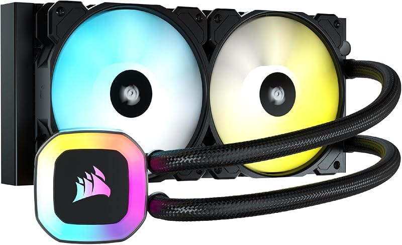 Corsair H100 RGB Liquid CPU Cooler 240mm AIO SP120 RGB ELITE Fans ARGB
