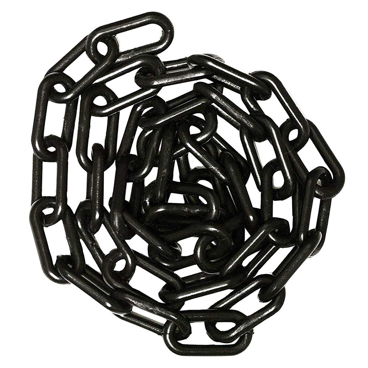 ExcInter Plastic Chain Black 15metres*6mm Coated Decorative Links for Decorative Garden Fence Warning Safety Parking Space Assorted Colours