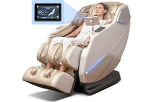 MYNTA Massage Chair Full Body with Heat, Zero Gravity SL-Track 3D Massage Chairs with Thai Stretching, 12 Modes,12 Massage Techniques, Calf & Foot Massage, Wireless Charging, White Noise