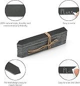 KINGLAKE 10Pcs Slate Plant Labels and Talcum Pen 15x2cm Garden Markers view 3