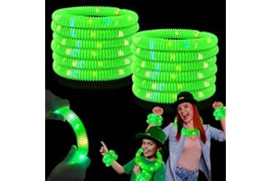 KANNOVE St Patricks Day Green Glow Sticks Party Favors Toys Gifts for kids,Saint Patricks Light up Bracelets Necklaces Accessories Decorations,St Patty's Non Candy Goodie Gift Bag Stuffers Treats for Boy Girl