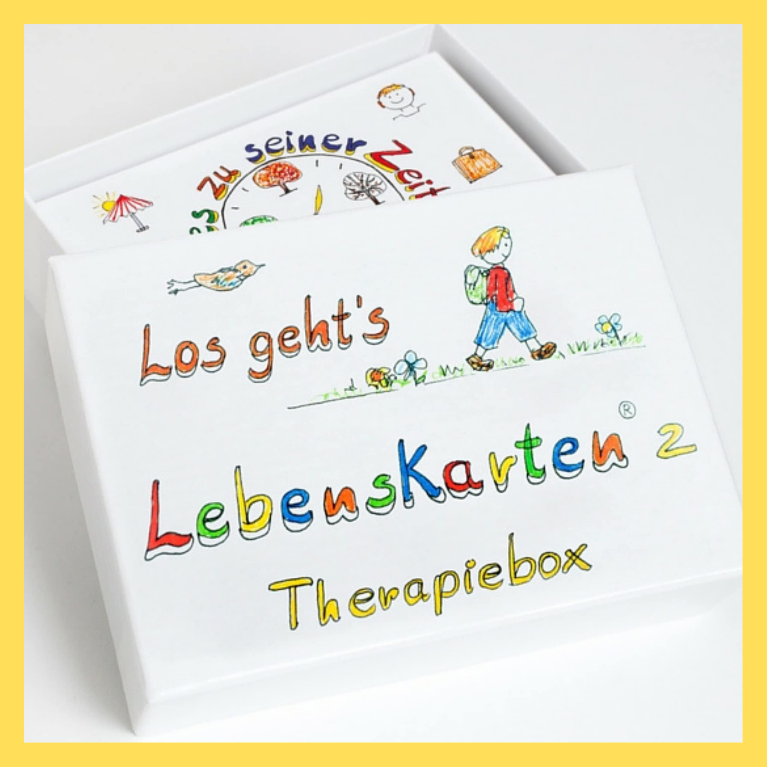 Lebenskarten Therapy Box 2 by Barbara Völkner x72 (72 Cards Laminated A7 Format: 10.5 cm) | Therapy Cards – Designed for Frequent Use in Psychotherapie, Coaching Questions
