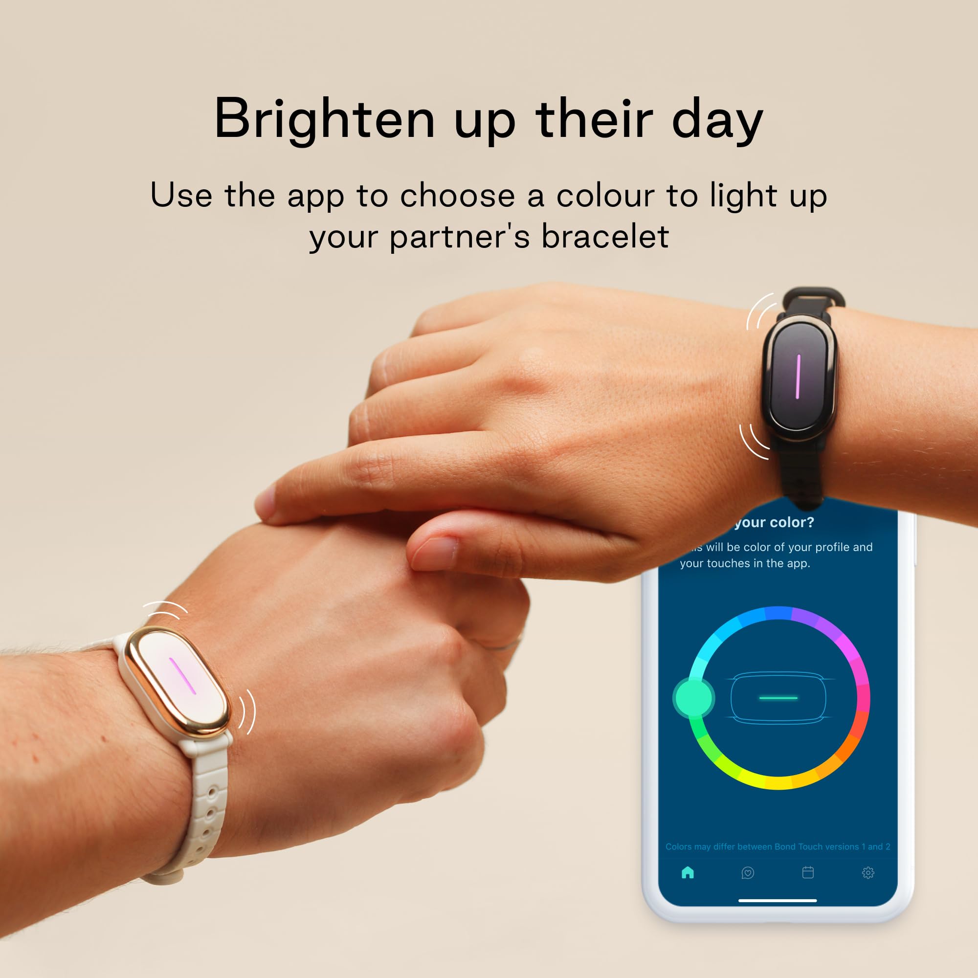 BOND TOUCH 4 - Long Distance Relationship Bracelets for Couples (Set of 1) - Feel Each Other's Touch Across Any Distance | Long Distance Relationship Gift for Couples | Matching Couple Bracelets