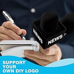 4 Pcs Microphone Flag Station ABS Interview Mic
