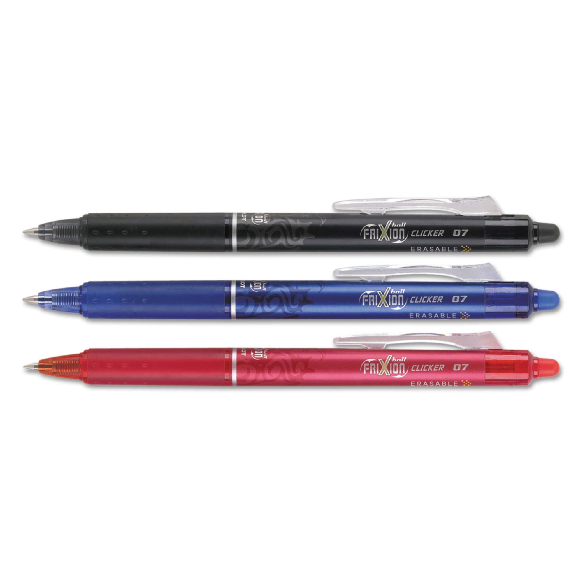 Photo 1 of Pilot FriXion Clicker Erasable Gel Ink Retractable Pen, Assorted Ink.7mm, 3/Pack