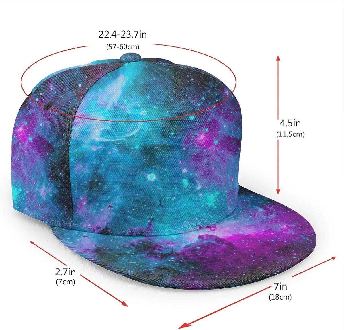 BWBFVPW Adjustable Snapback Hat Unisex Hip Hop Flat Brim Baseball Cap Blue and Purple Galaxy: Clothing