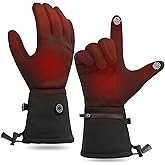 Rlligofe Heated Glove Liners for Men Women Rechargeable Heated Gloves with 3 Heat Settings, Thin Liners for Running Hiking Cycling Skiing Winter Activities