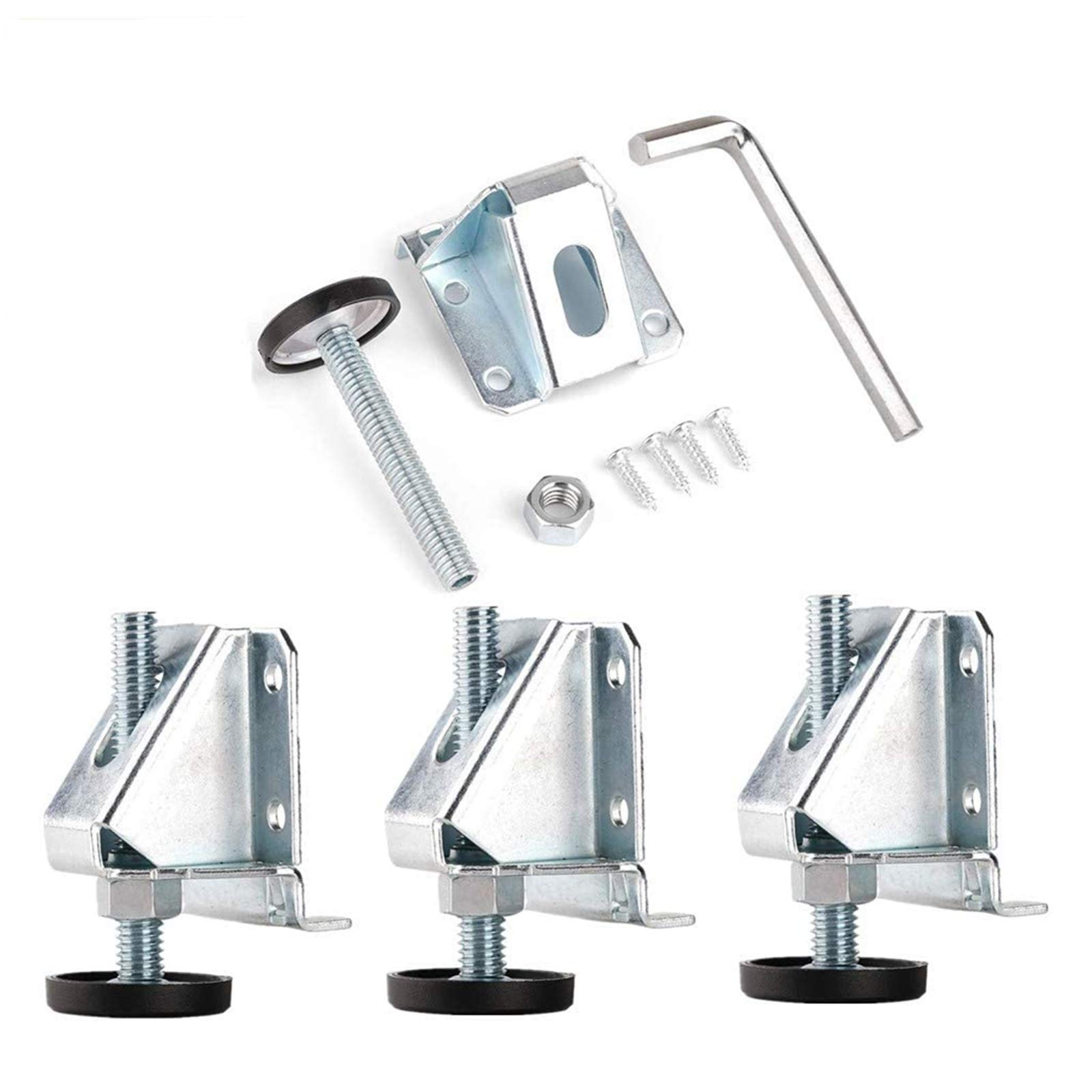 Linksworld Leveling Feet Adjustable Heavy Duty Furniture Leveler Legs Leveler Legs w/Lock Nuts Furniture Leg Leveler Ideal for Tables, Shelving Units, Shop Cabinets and Furniture 4 Sets