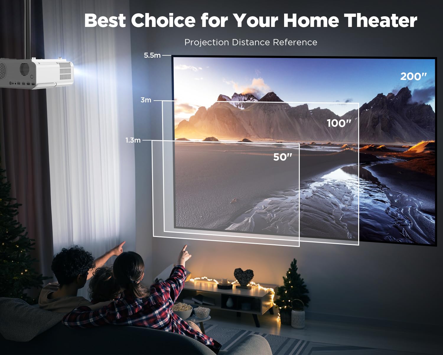 Mua [Auto Focus/Keystone] DBPOWER Projector 4K with 5G WiFi and ...