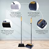 JEHONN Dustpan and Brush Set Long Handled 138CM 180° Swivel, Comb Teeth view 4
