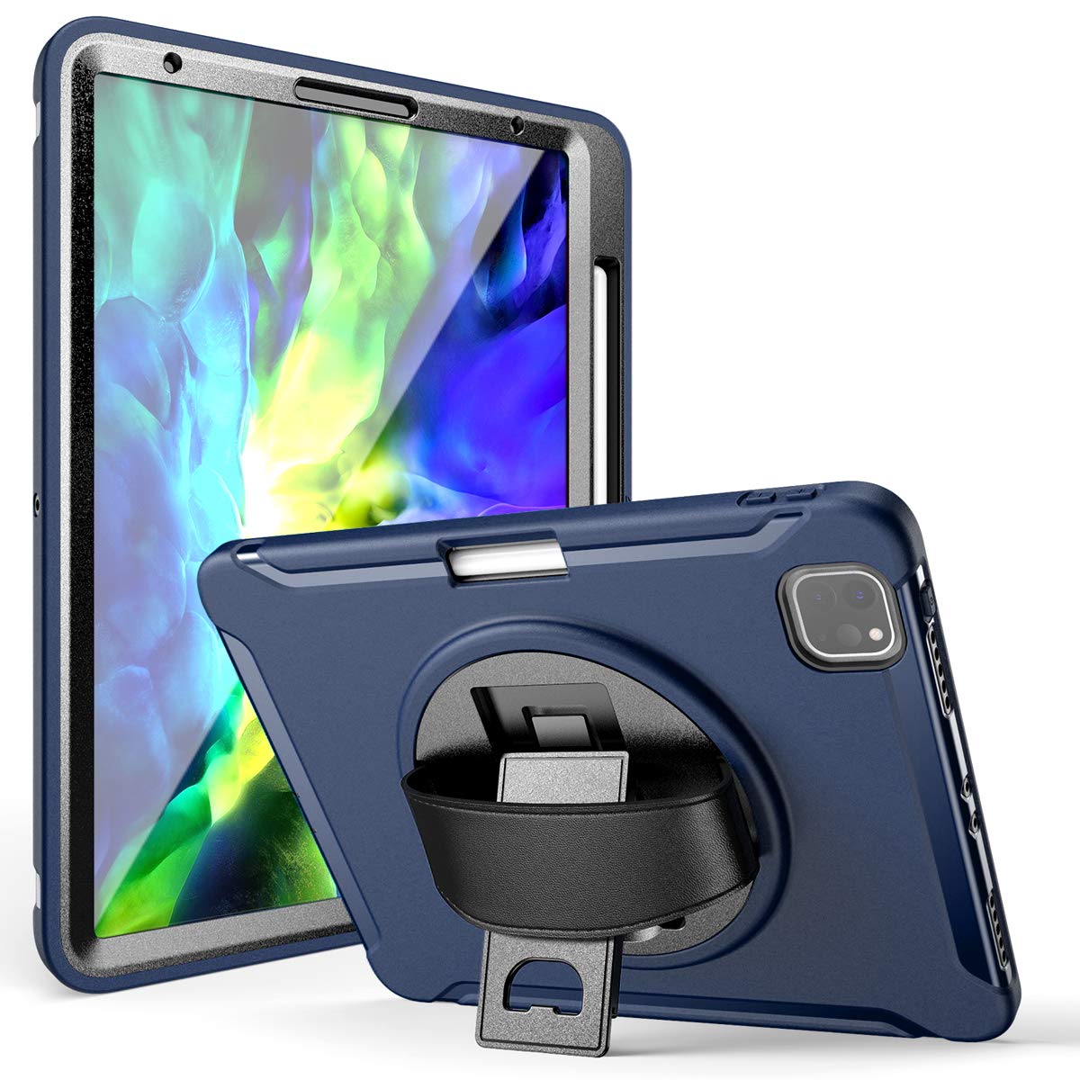 Karylax - iPad Pro 12.9" (6th/5th/4th/3rd Generation, 2022/2021/2020/2018), Screen Protector Included, Heavy Duty Case, Stand, Cover for iPad 12.9 Inch, Blue