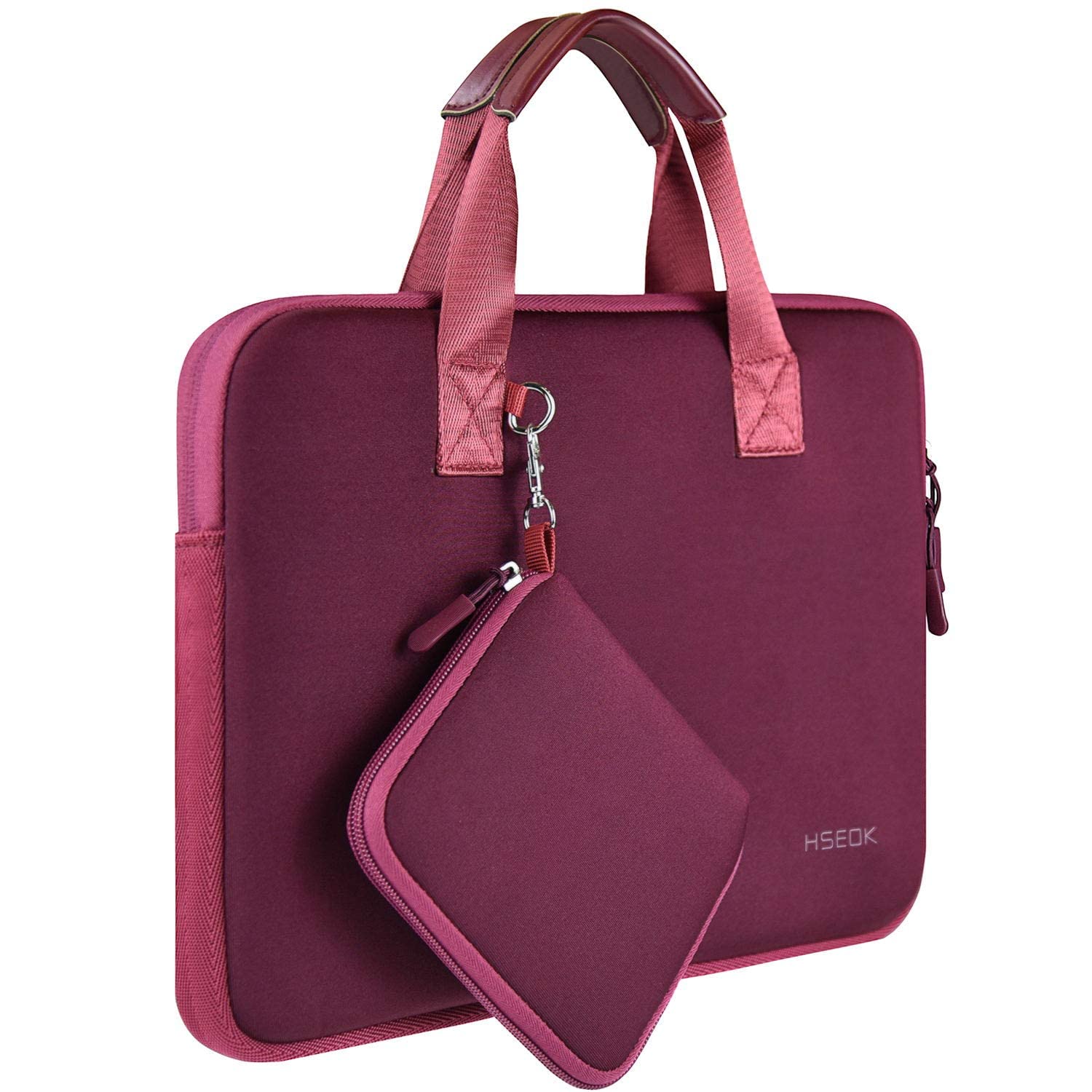 Laptop Sleeve Elastic Neoprene Case Compatible with 13-14 inch MacBook Air/Pro M1 M2, XPS 13, Surface Laptop 13.5", Water Repellent Notebooks Hand Bag with Handle and Small Case,R02D01