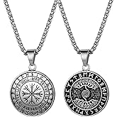 OIDEA Tree of Life Viking Necklace for Men: Stainless Steel Viking Runes Pendant Necklaces Vintage Protection Amulet Jewelry Gifts for Womens and Mens