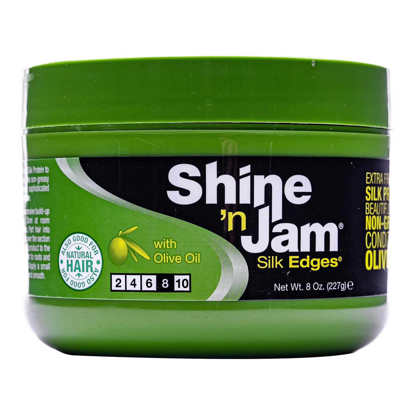 Ampro Shine 'N Jam Silk Edges With Olive Oil - Salon Size 8oz (227g)
