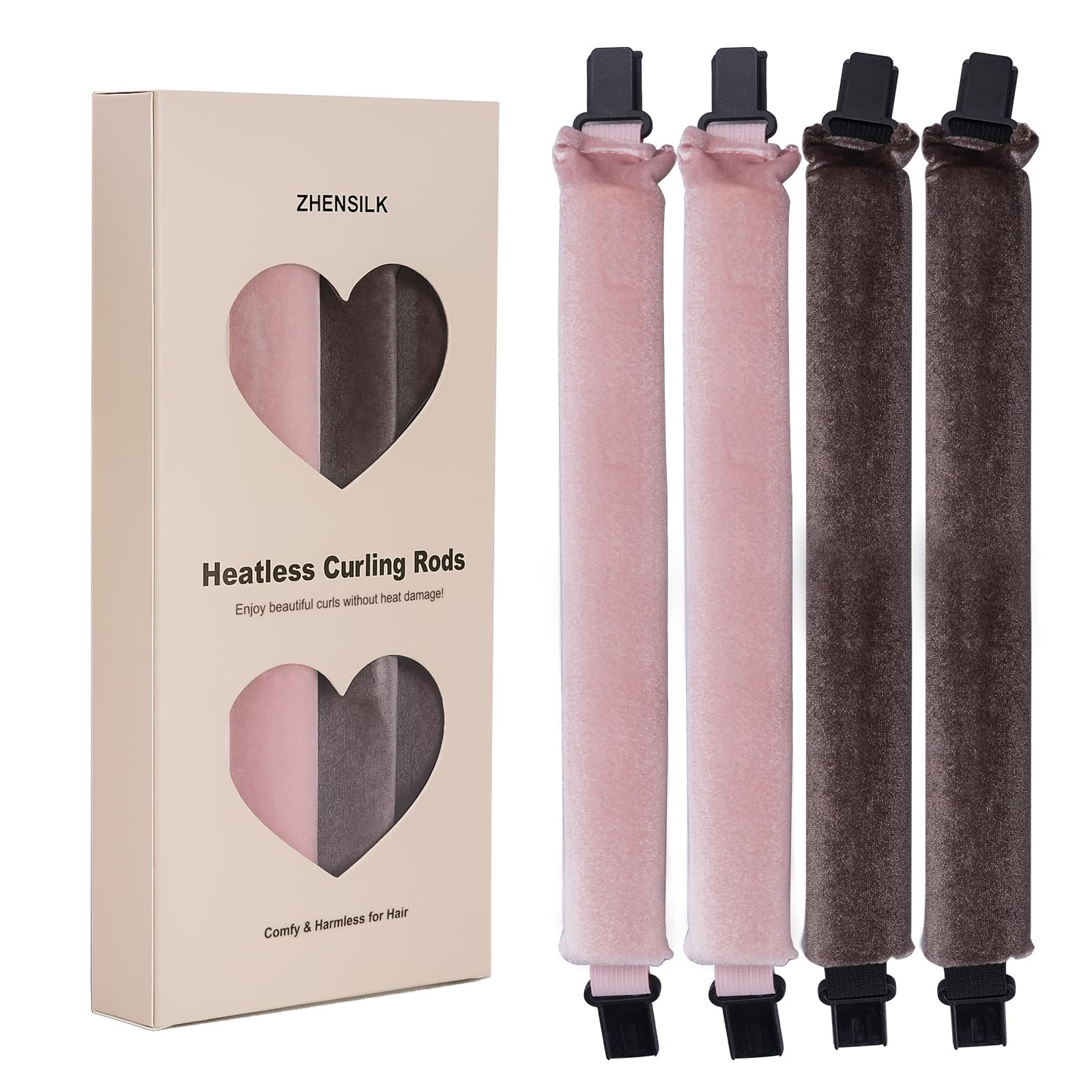 Photo 1 of Heatless Hair Curler Set – 4PCS Velvet Overnight Blowout Rods for Heatless Curls, Jumbo Flexible Curling Rods to Sleep In, No Heat Curling Tools for Natural Waves and Curls