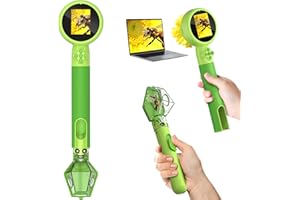 LEUOA Microscope for Kids with Bug Catcher, 1080P HD Digital Handheld Portable Kids Microscope, 2 in 1 STEM Science Educational Learning Kit Christmas Birthday Gifts Toys for 3-15 Boys & Girls (Green)