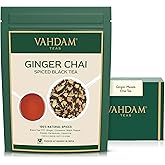 VAHDAM, Ginger Masala Chai Tea (50+ Cups,3.53oz) Authentic Indian Ginger Tea | Spiced Chai Tea Loose Leaf | Brew Hot, Iced Or Chai Latte | Vacuum Sealed Pack