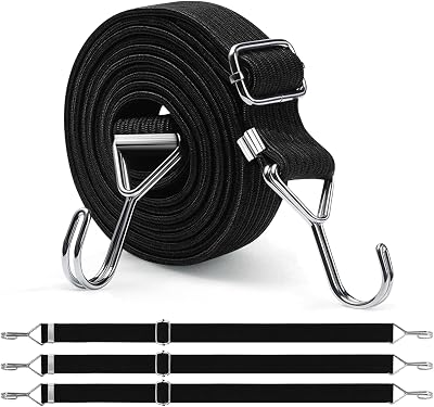 Newthinking 4 Pack Adjustable Bungee Cords with Hooks 4.5 m Flat Heavy Duty