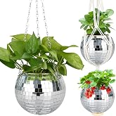 6" Disco Ball Plant Hanger with Hanging Rope, Hanging Chain, Hook, Circle | for Decoration
